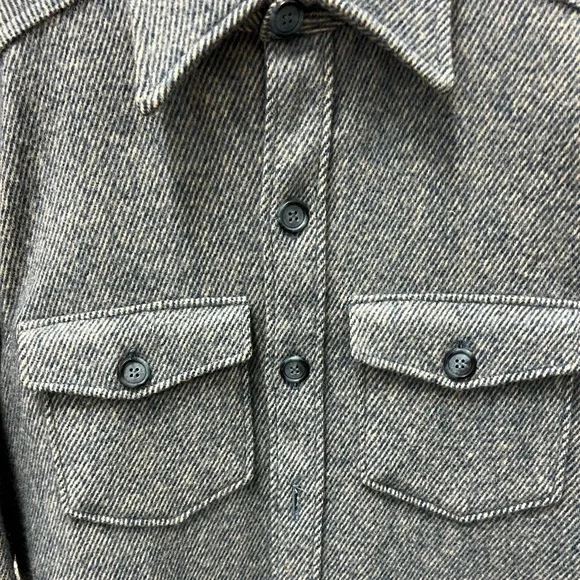 Vintage Men’s Medium Blue Wool Button Down Shirt - Picture 3 of 11